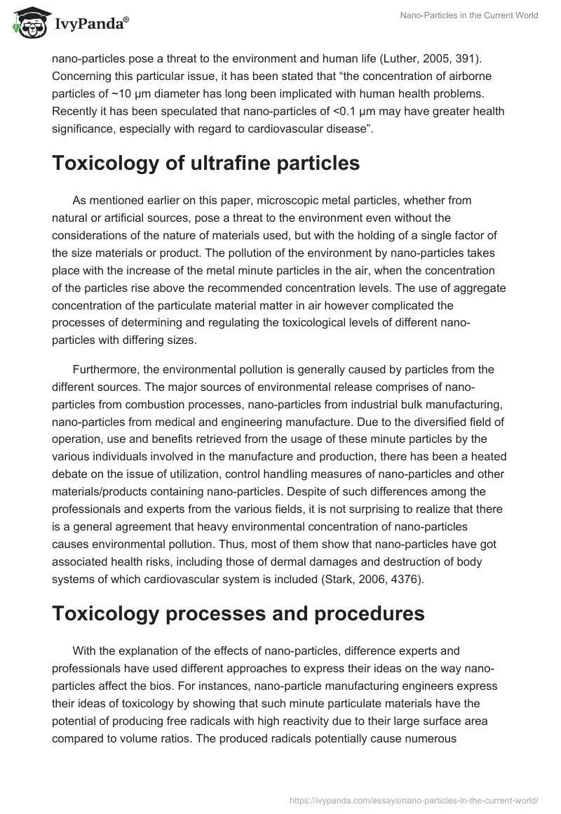 Nano-Particles in the Current World. Page 2