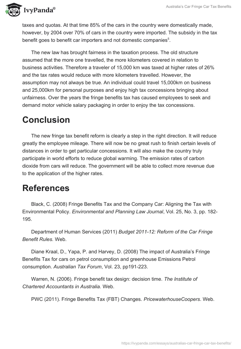 Australia’s Car Fringe Car Tax Benefits. Page 5