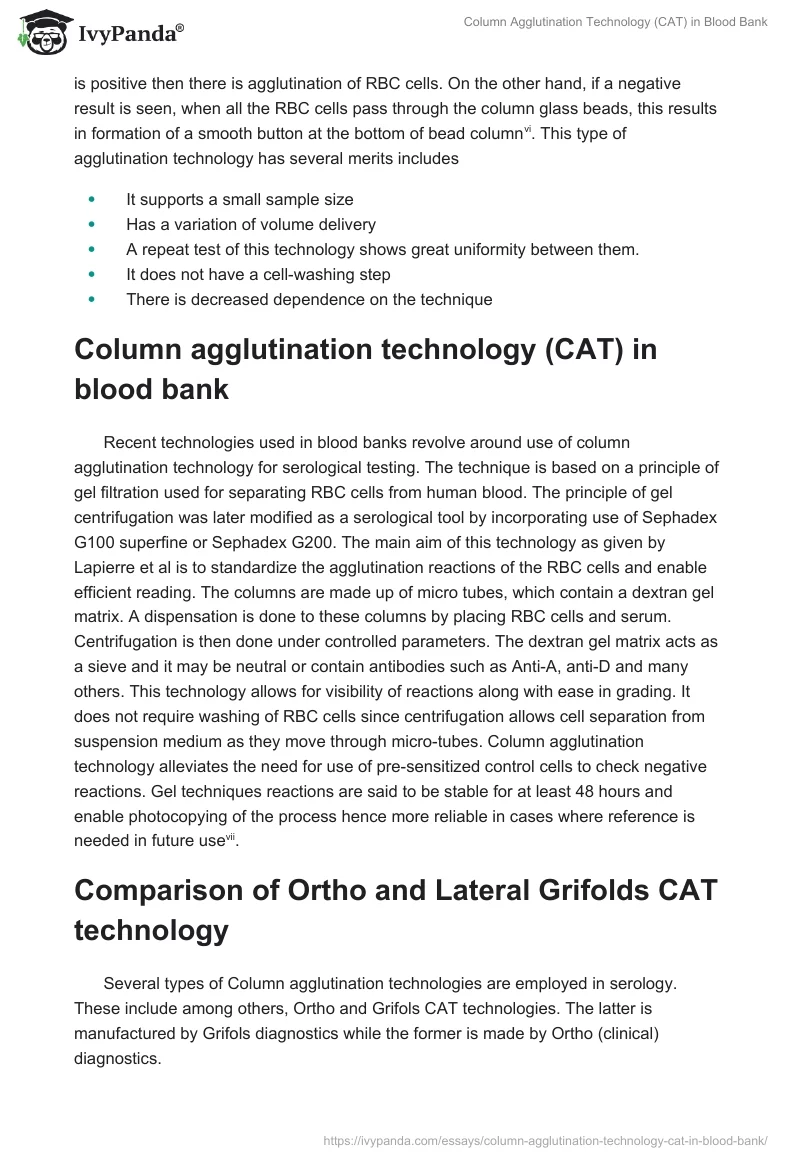Column Agglutination Technology (CAT) in Blood Bank. Page 4