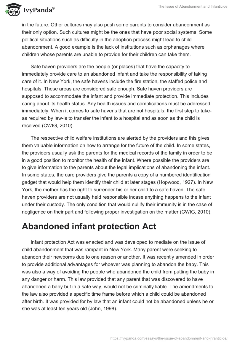 The Issue of Abandonment and Infanticide. Page 2