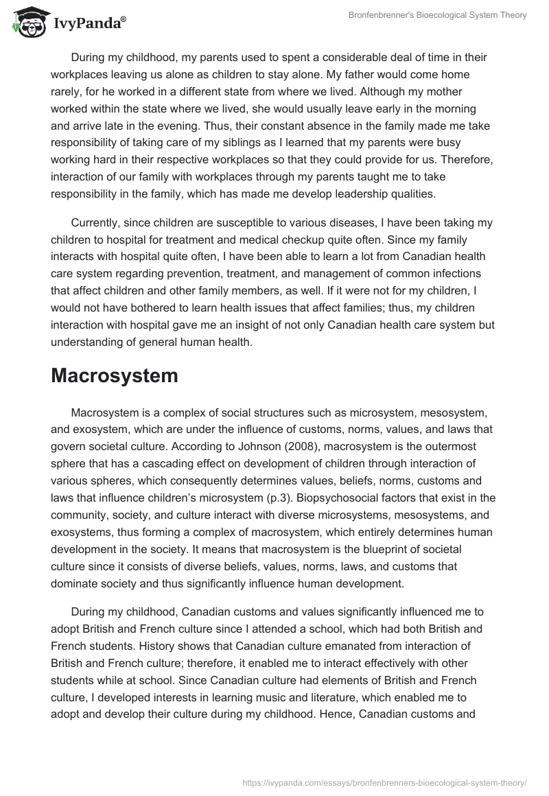 Bronfenbrenner's Bioecological System Theory. Page 4