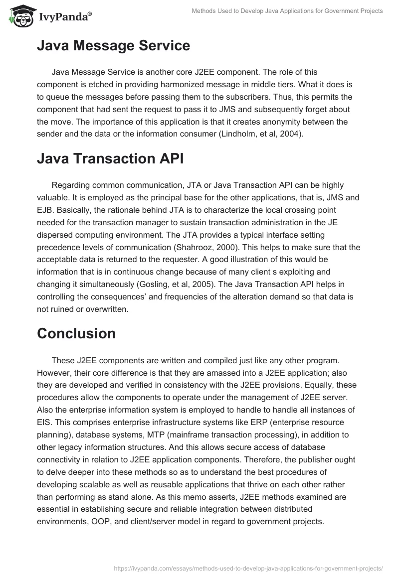 Methods Used to Develop Java Applications for Government Projects. Page 2