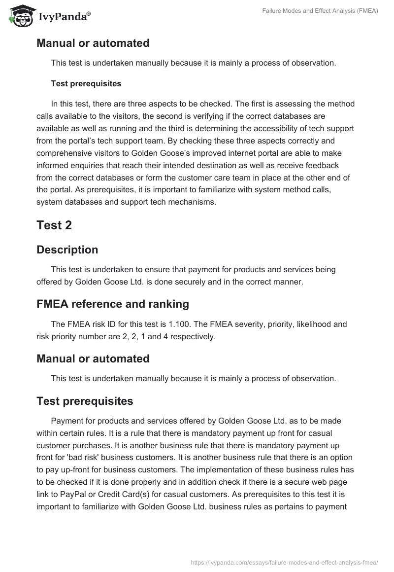 Failure Modes and Effect Analysis (FMEA). Page 5