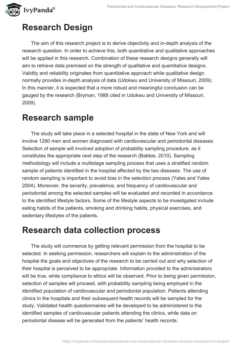 Periodontal and Cardiovascular Diseases: Research Development Project. Page 3