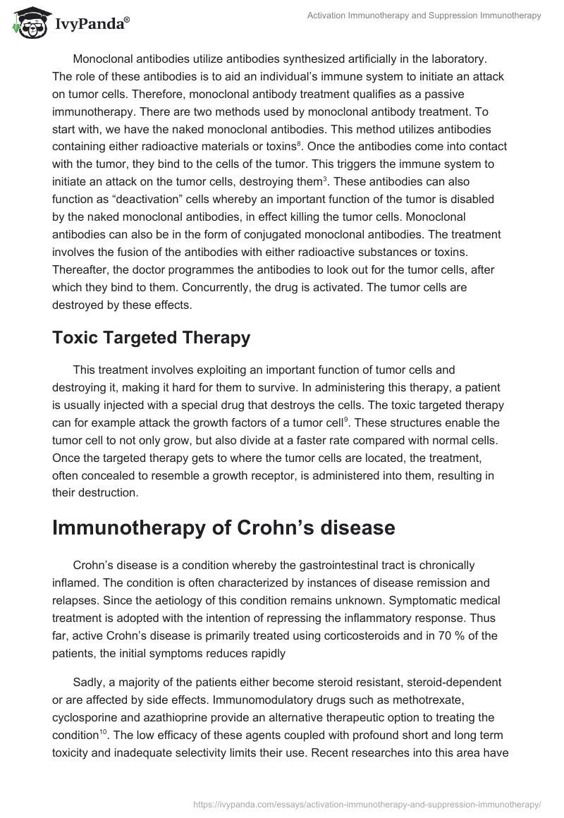 Activation Immunotherapy and Suppression Immunotherapy. Page 5