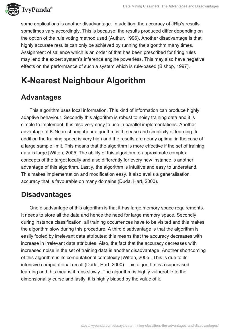 Data Mining Classifiers: The Advantages and Disadvantages. Page 4