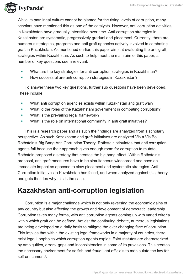 Anti-Corruption Strategies in Kazakhstan. Page 2