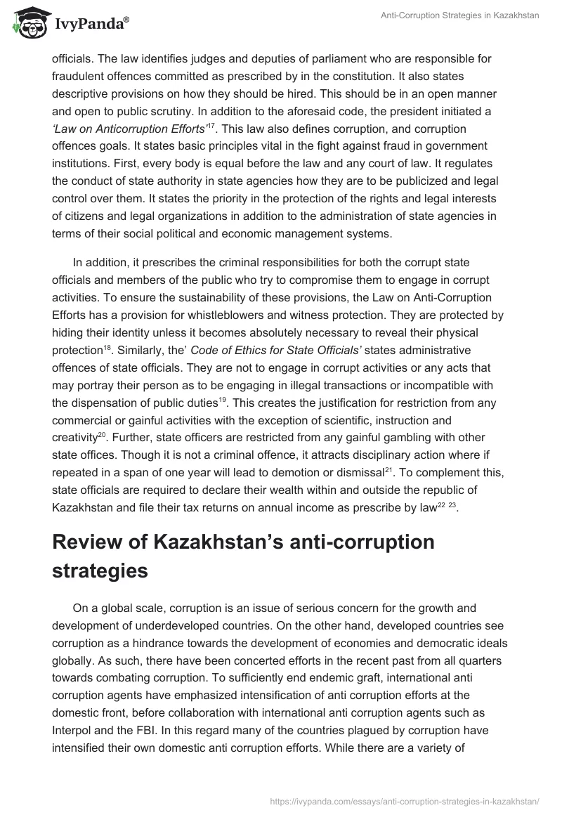 Anti-Corruption Strategies in Kazakhstan. Page 4