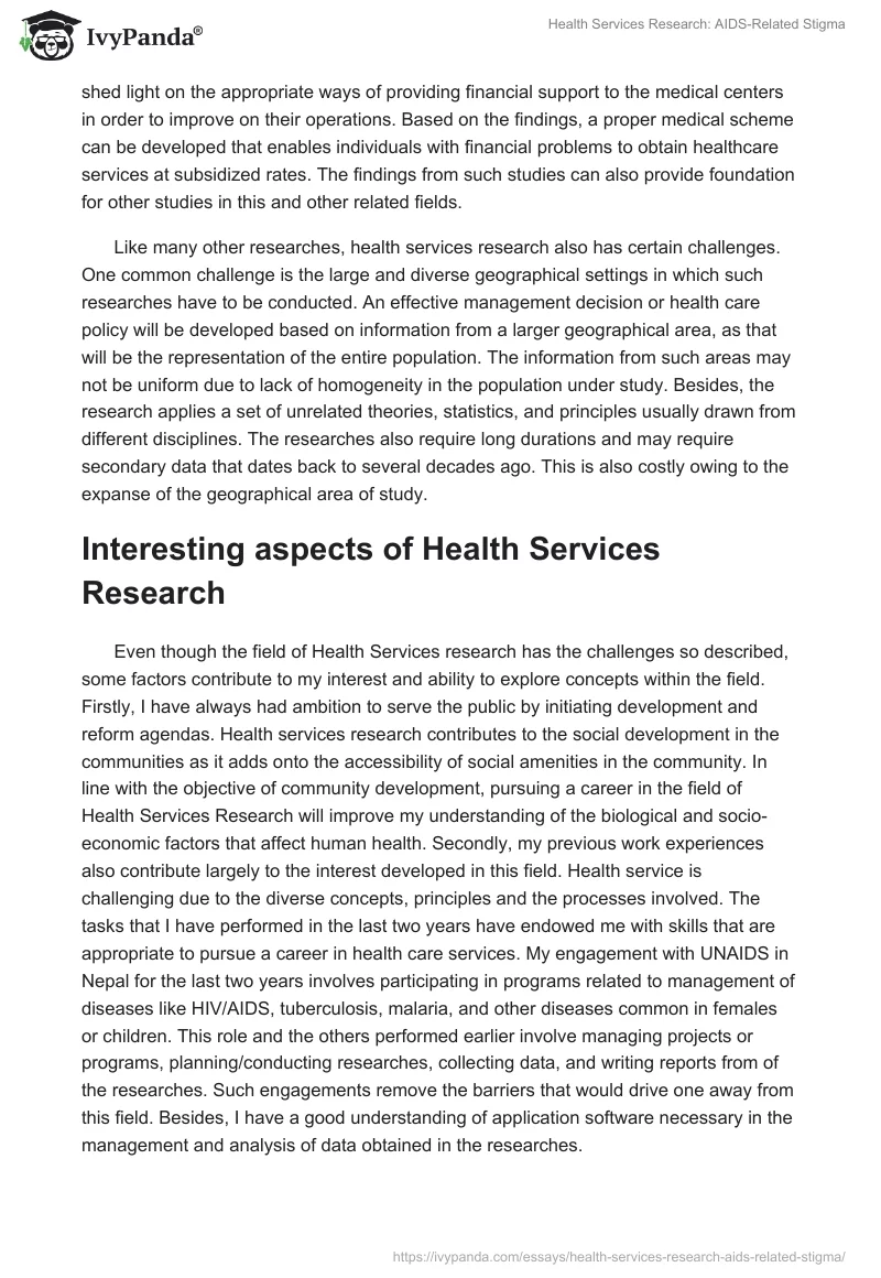  Health Services Research: AIDS-Related Stigma. Page 2