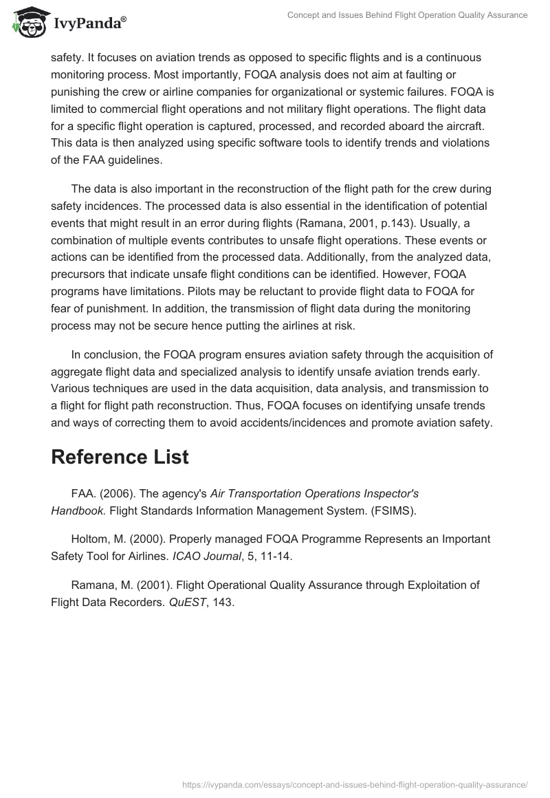 Concept and Issues Behind Flight Operation Quality Assurance. Page 2
