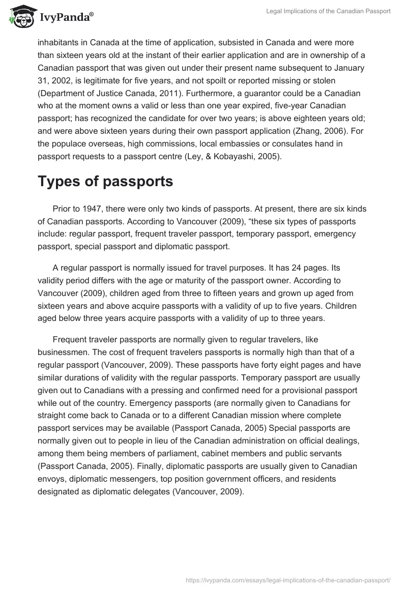 Legal Implications of the Canadian Passport. Page 4