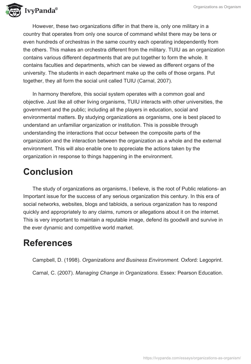 Organizations as Organism. Page 3