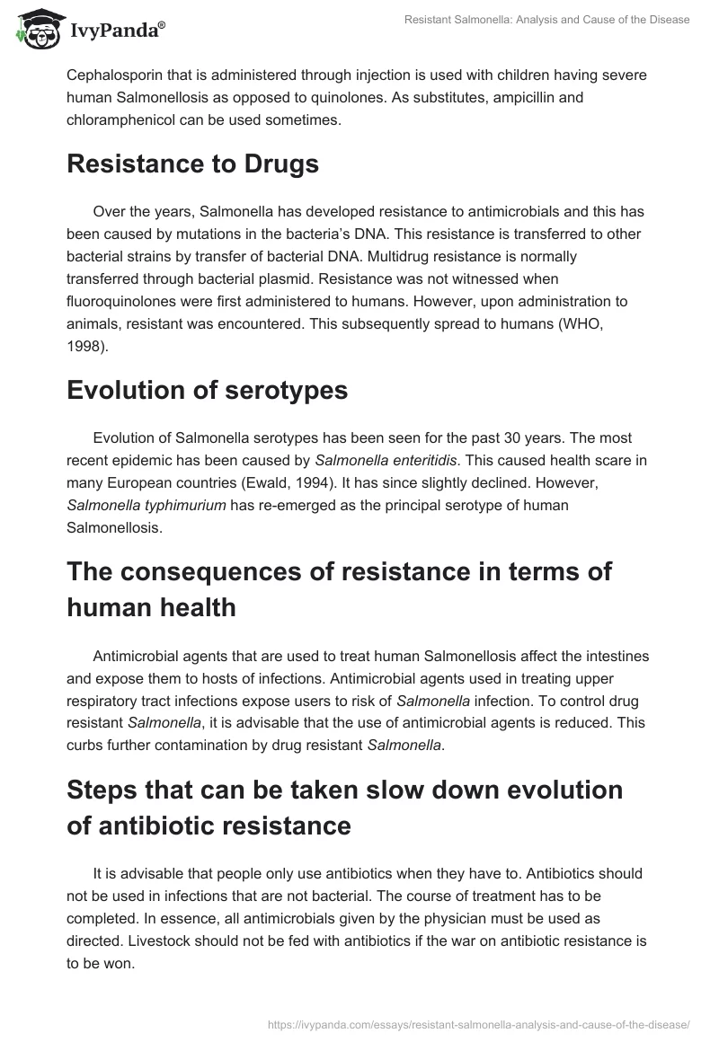 Resistant Salmonella: Analysis and Cause of the Disease. Page 2