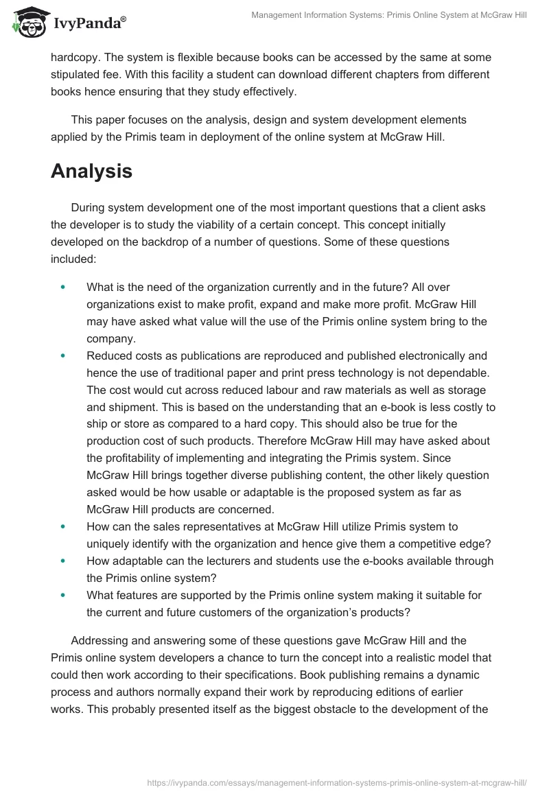 Management Information Systems: Primis Online System at McGraw Hill. Page 2