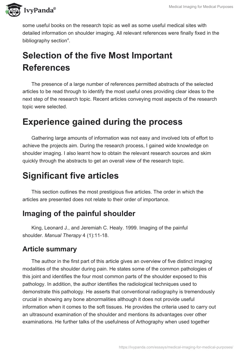 Medical Imaging for Medical Purposes. Page 3