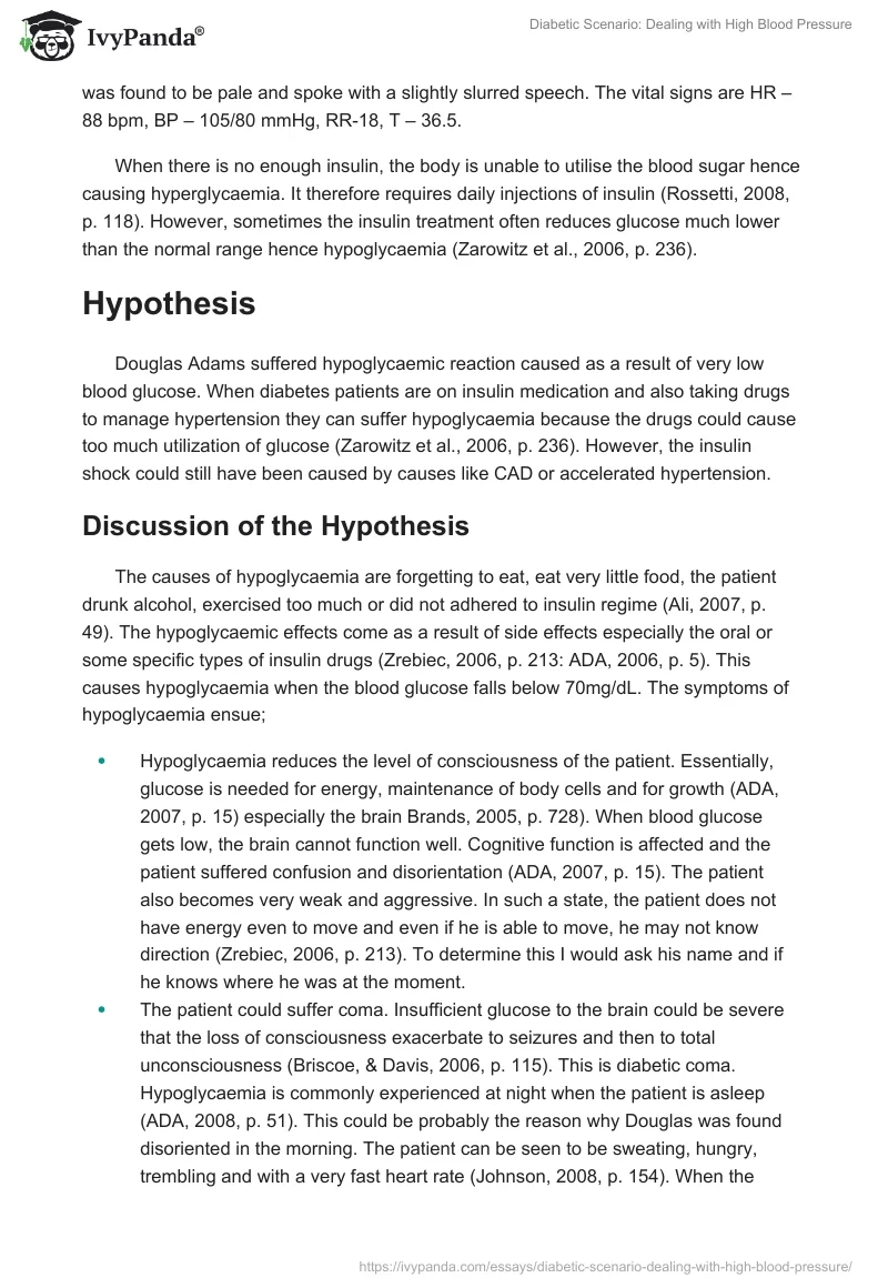 Diabetic Scenario: Dealing With High Blood Pressure. Page 2