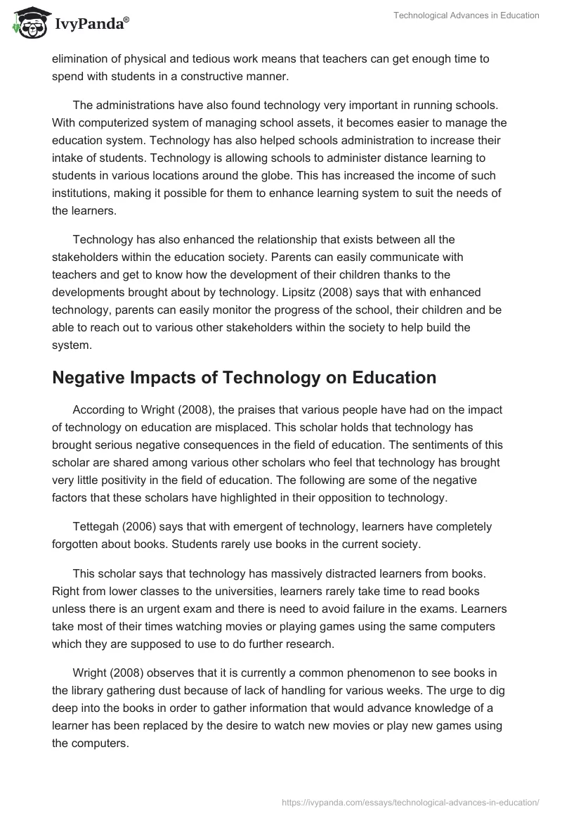 Technological Advances in Education. Page 5