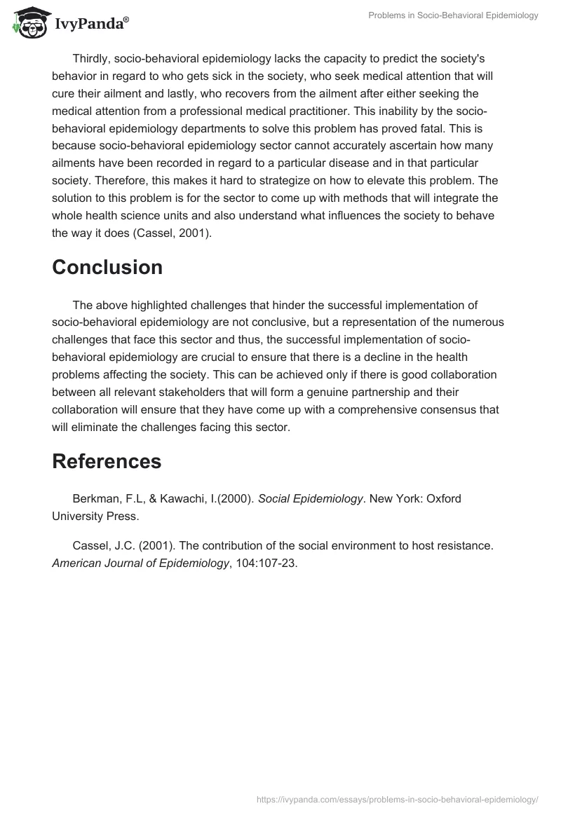 Problems in Socio-Behavioral Epidemiology. Page 2