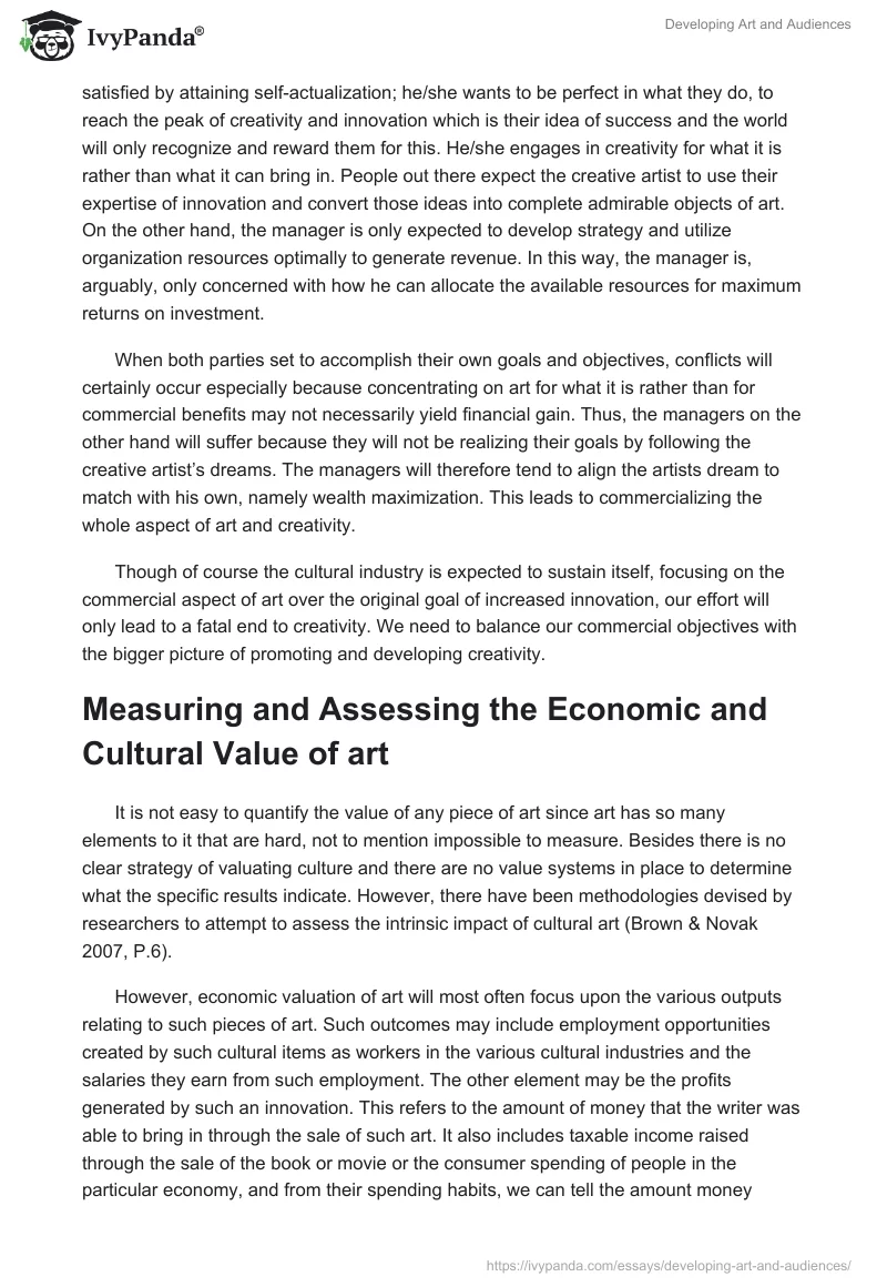 Developing Art and Audiences. Page 3
