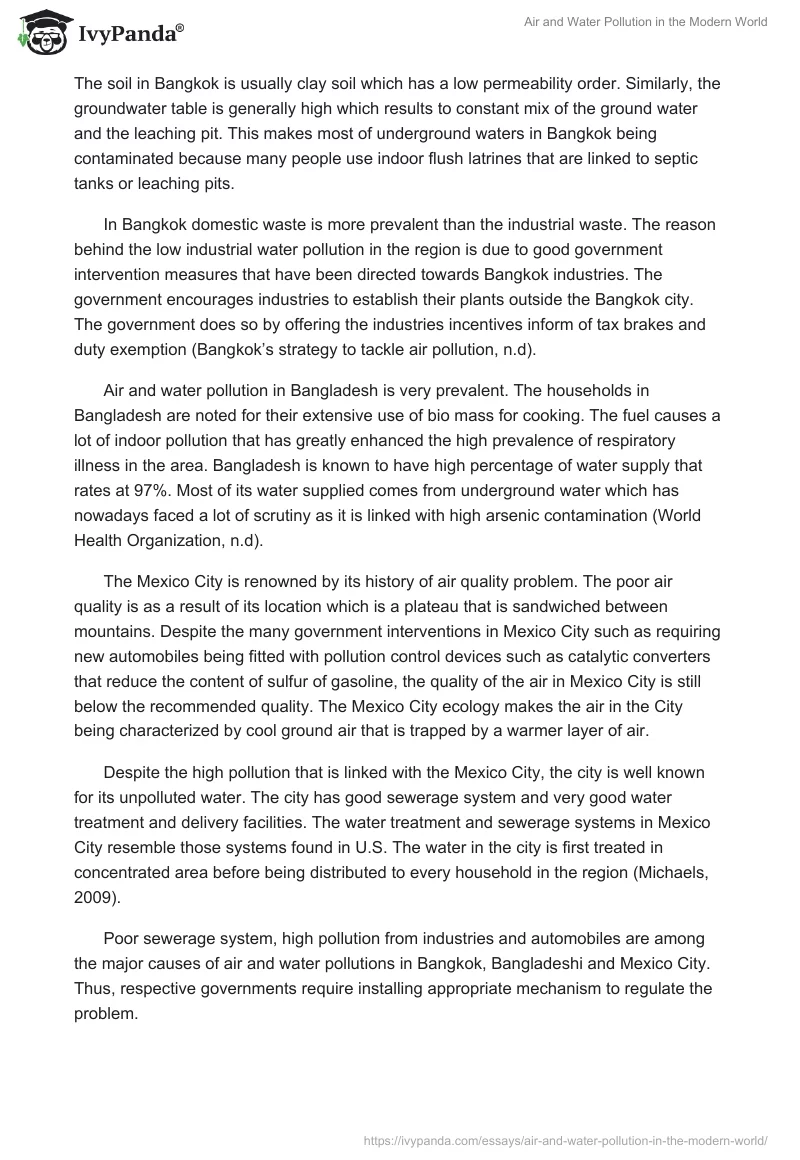 Air and Water Pollution in the Modern World. Page 2