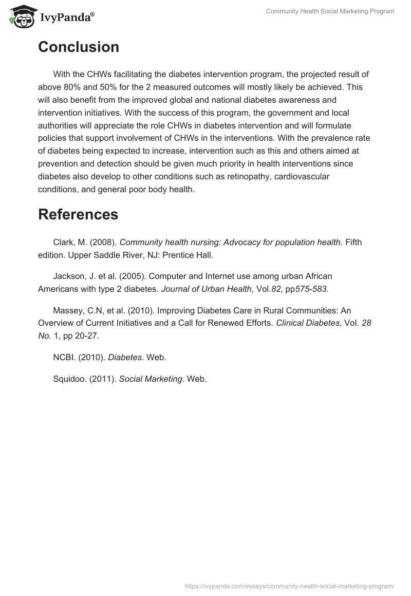Community Health Social Marketing Program. Page 4