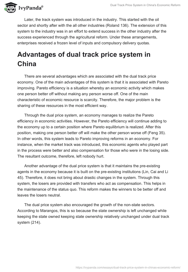 Dual Track Price System in China's Economic Reform. Page 2