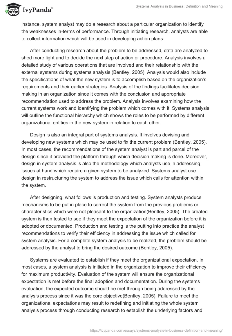 Systems Analysis in Business: Definition and Meaning. Page 2