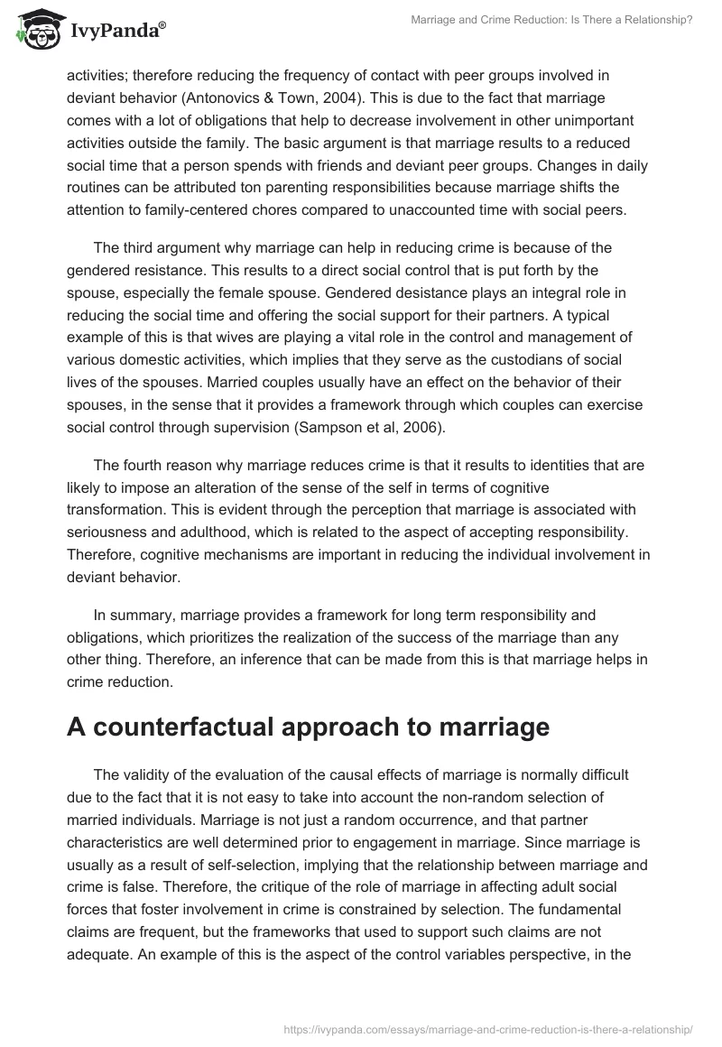 Marriage and Crime Reduction: Is There a Relationship?. Page 2