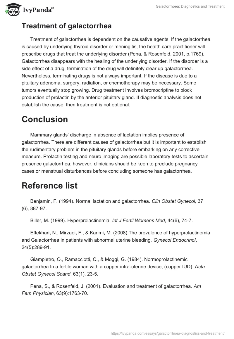 Galactorrhoea: Diagnostics and Treatment. Page 4