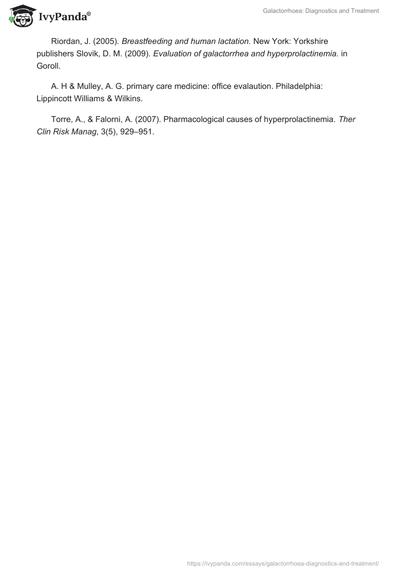Galactorrhoea: Diagnostics and Treatment. Page 5