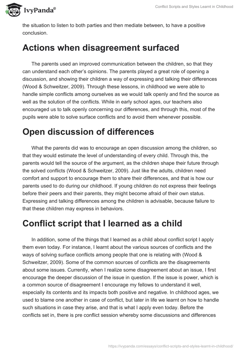 Conflict Scripts and Styles Learnt in Childhood. Page 2