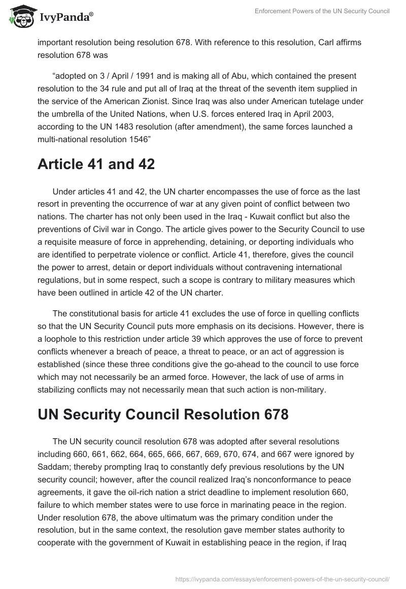 Enforcement Powers of the UN Security Council. Page 5
