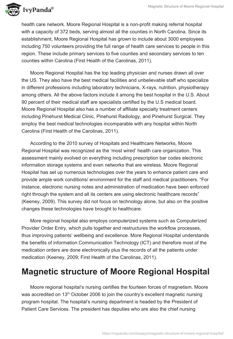 Magnetic Structure of Moore Regional Hospital. Page 3