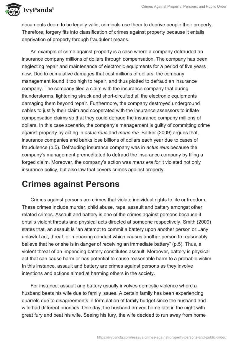 Crimes Against Property, Persons, and Public Order. Page 2