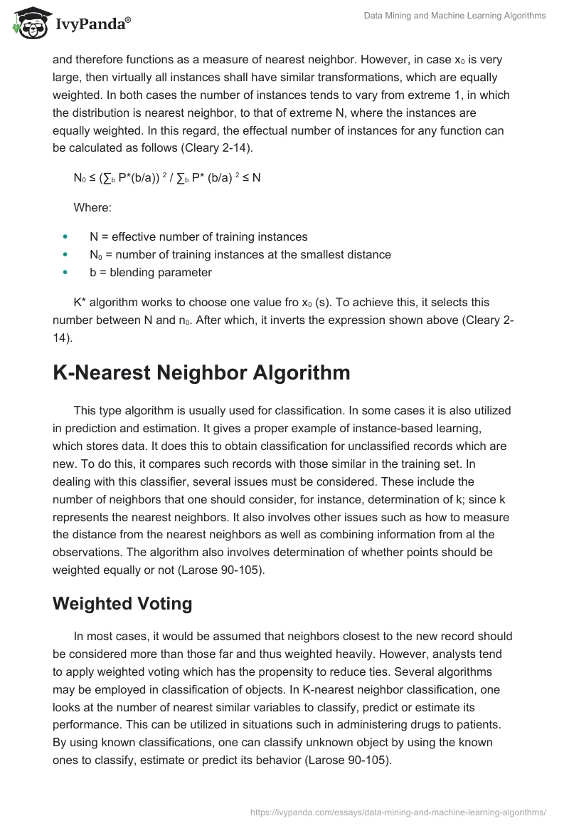 Data Mining and Machine Learning Algorithms. Page 3