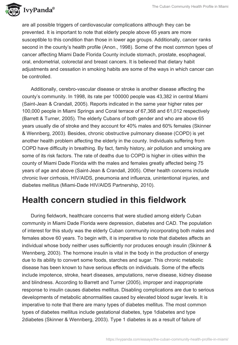 The Cuban Community Health Profile in Miami. Page 3