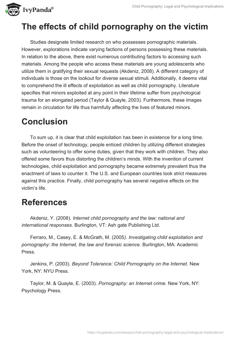 Child Pornography: Legal and Psychological Implications. Page 3