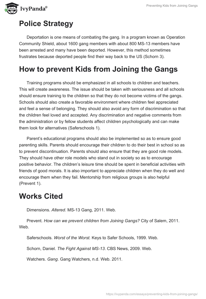 Preventing Kids from Joining Gangs. Page 2
