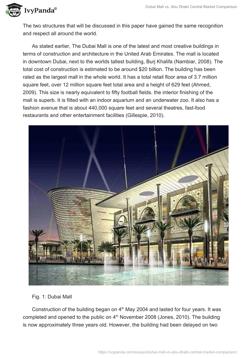 Dubai Mall vs. Abu Dhabi Central Market Comparison. Page 2