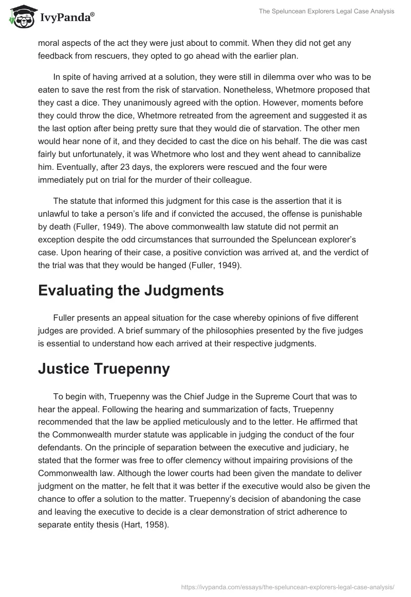 The Speluncean Explorers Legal Case Analysis. Page 2