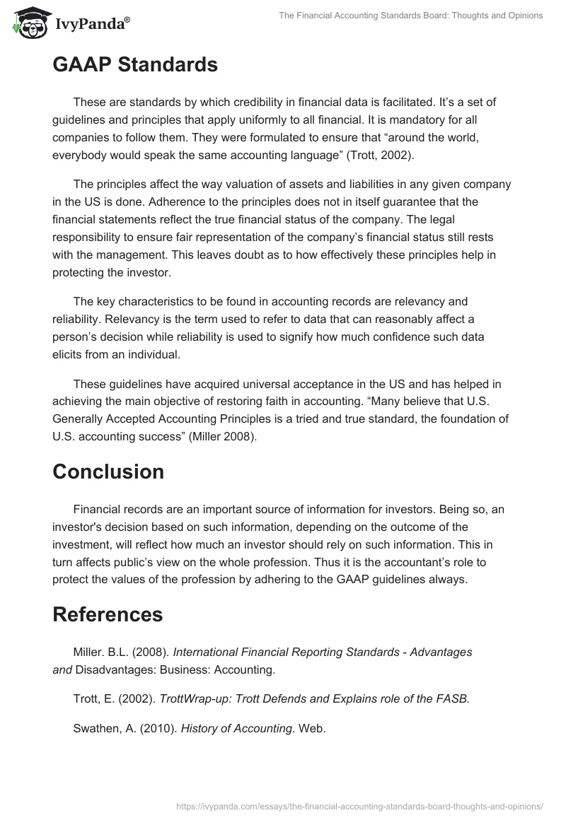 The Financial Accounting Standards Board: Thoughts and Opinions. Page 2