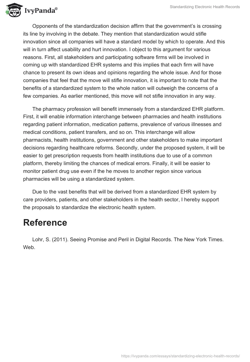 Standardizing Electronic Health Records. Page 2