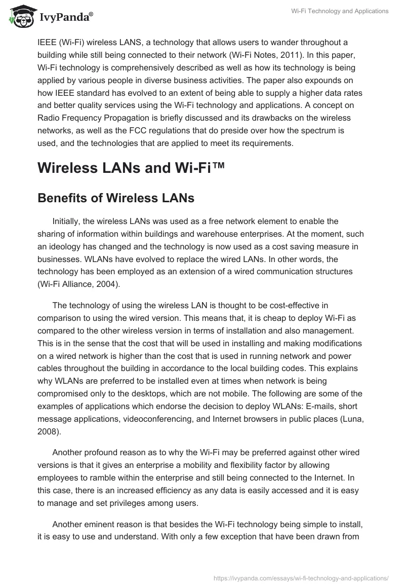 Wi-Fi Technology and Applications. Page 2