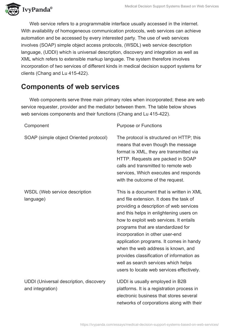 Medical Decision Support Systems Based on Web Services. Page 5