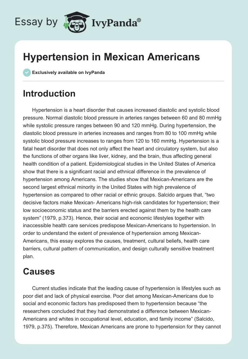 Hypertension in Mexican Americans. Page 1