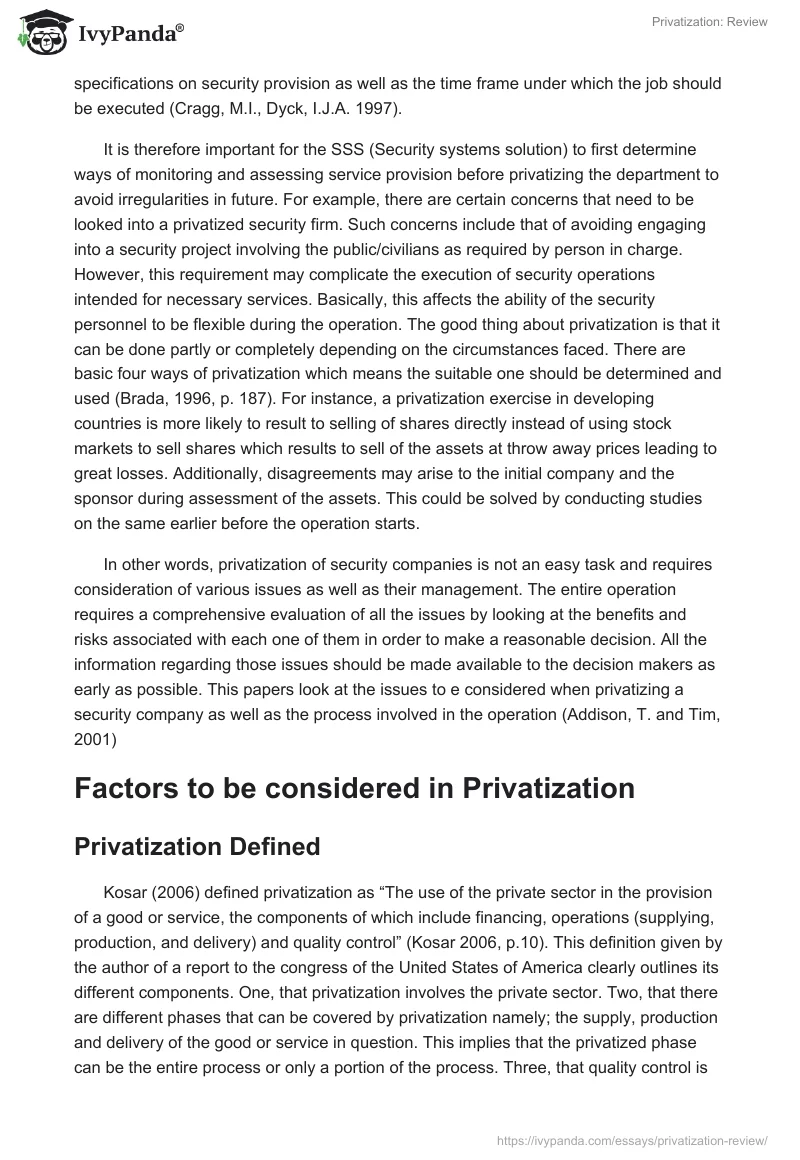 Privatization: Review. Page 2