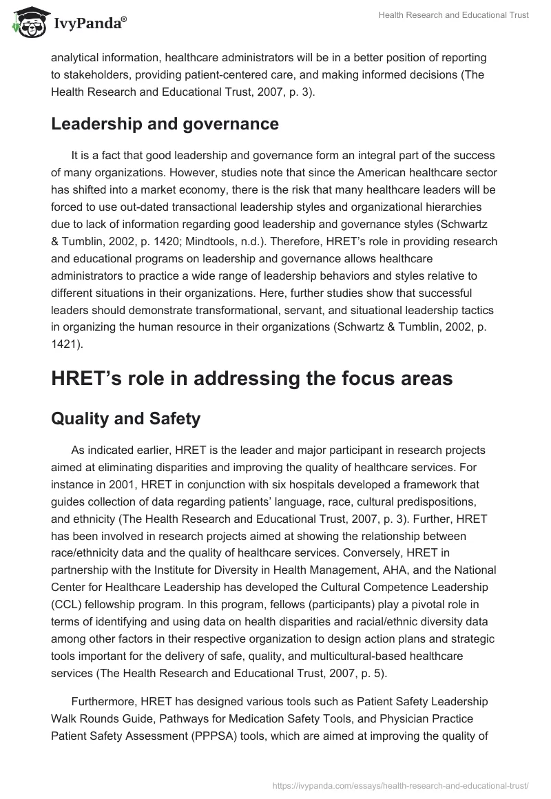 Health Research and Educational Trust. Page 2