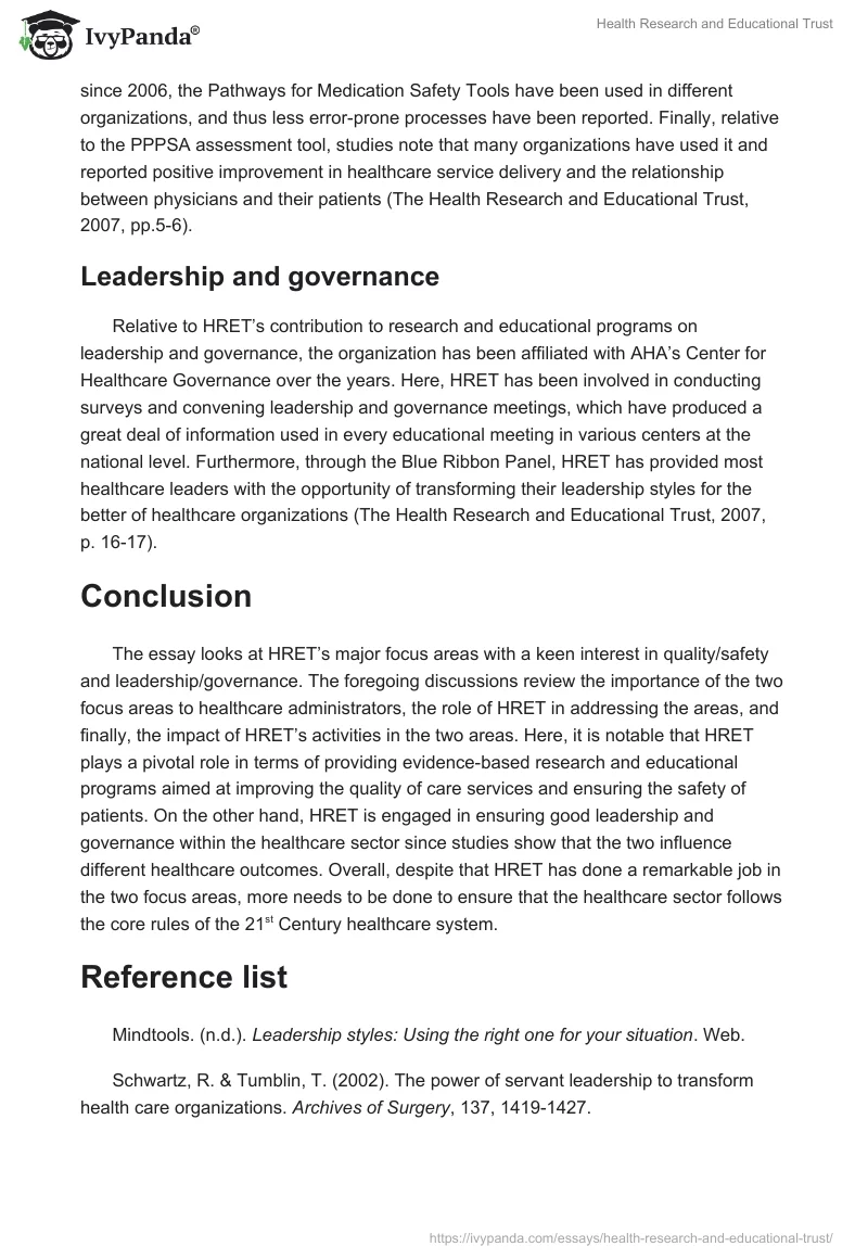 Health Research and Educational Trust. Page 4