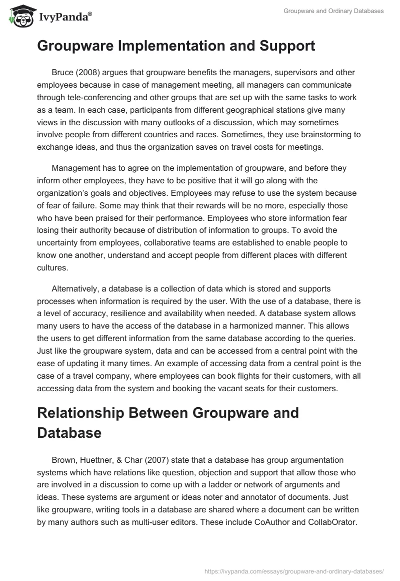 Groupware and Ordinary Databases. Page 2