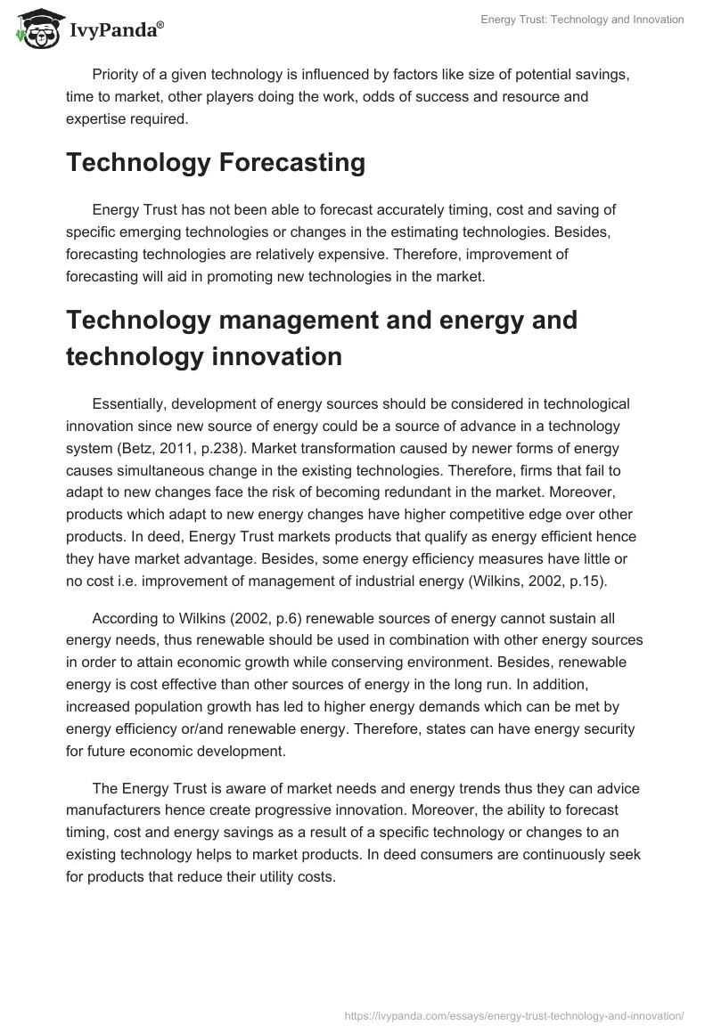 Energy Trust: Technology and Innovation. Page 2